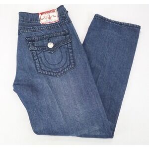 True Religion Jeans Mens 34x32 Rainbow Billy Denim Pants Flap Pockets Cotton USA